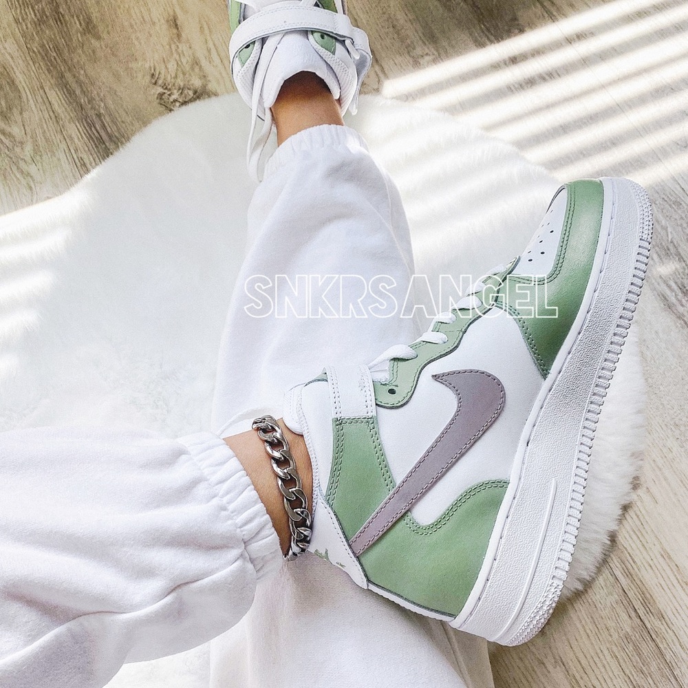 Custom nike air force 1 mid sneakers 🥑 - Picture 2 of 3